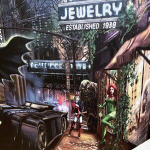 2 lot!! MARVEL Wall Art. Gallery Wrapped Canvas SPIDERMAN and BATMAN GOTHAM CITY